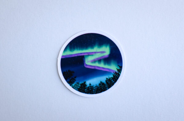 northern lights + pines