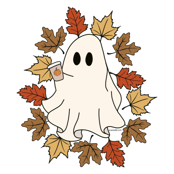 Fall Wreath Coffee Ghost